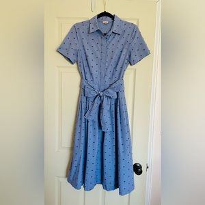 Cremieux button-down casual dress with bow